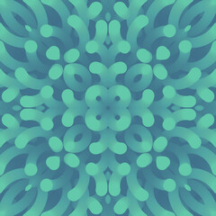 Leinwandbilder - Background with a kaleidoscopic pattern of a group of spiral shaped object. 3d rendering digital illustration
