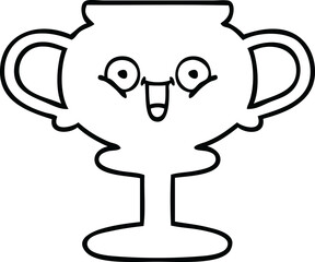 line drawing cartoon of a trophy