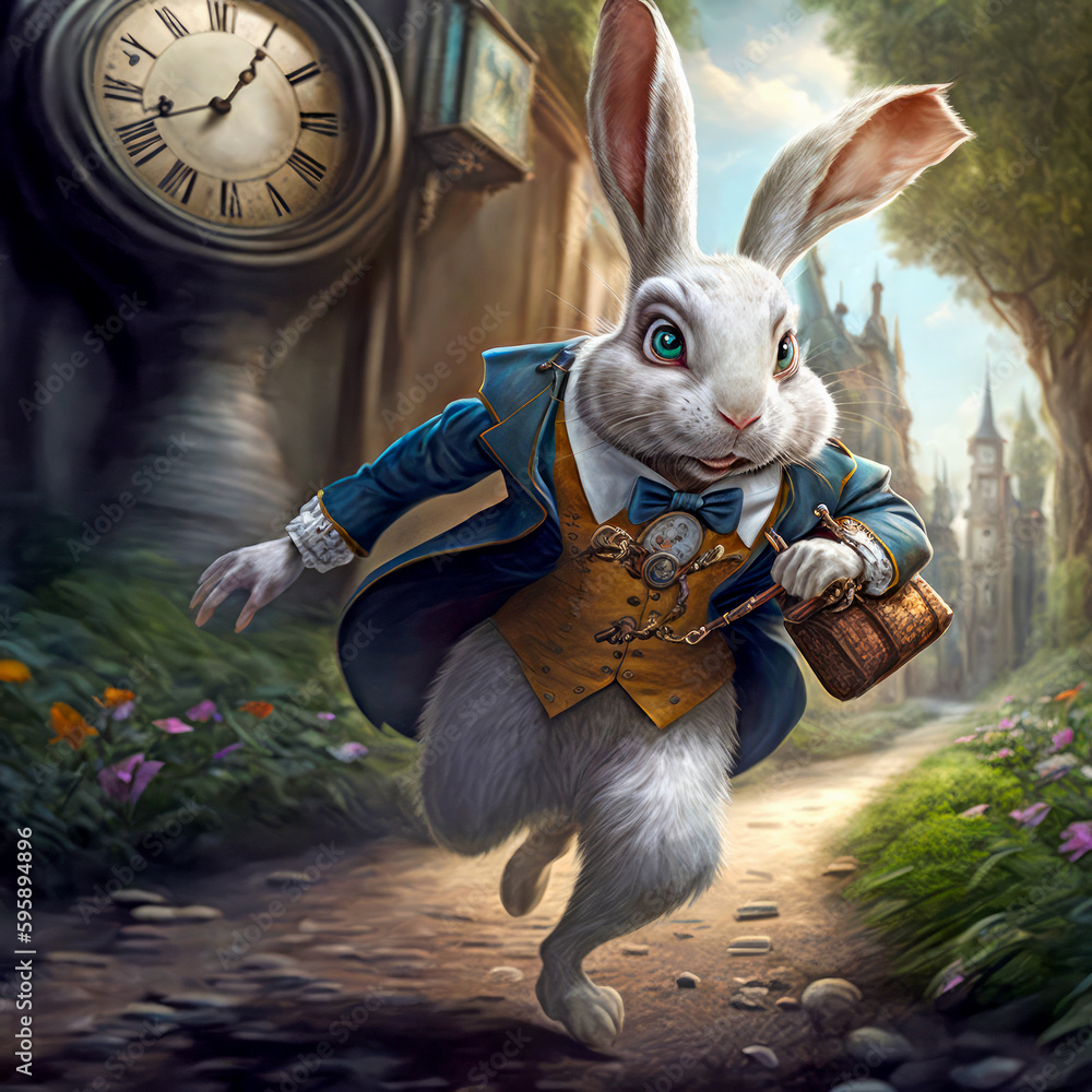 The White Rabbit from Alice In Wonderland - Generative AI Stock ...