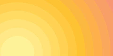 geometric sunshine background. part of the tunnel made of circles. gradient from yellow to orange. a