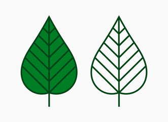 Sticker - Leaf icons symbols.