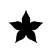 Vector isolated one single simplest five petals flower shape colorless black and white outline silhouette shadow shape