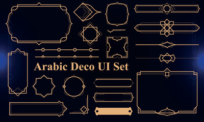 Wall Mural - set of arabic deco modern user interface elements. fantasy magic hud. good for game ui. vector illus