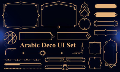 Wall Mural - set of arabic deco modern user interface elements. fantasy magic hud. good for game ui. vector illus