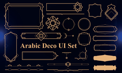 Wall Mural - set of arabic deco modern user interface elements. fantasy magic hud. good for game ui. vector illus
