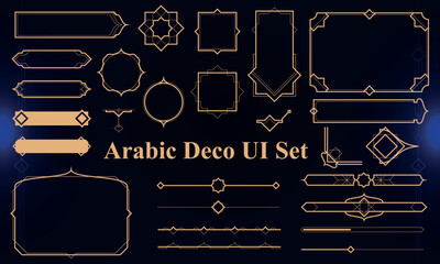 Wall Mural - set of arabic deco modern user interface elements. fantasy magic hud. good for game ui. vector illus