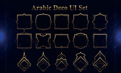 Wall Mural - set of arabic deco modern user interface elements. fantasy magic hud. good for game ui. vector illus