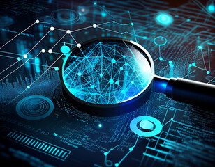 Cybersecurity, risk assessment,abstract network connections, vulnerability scanning