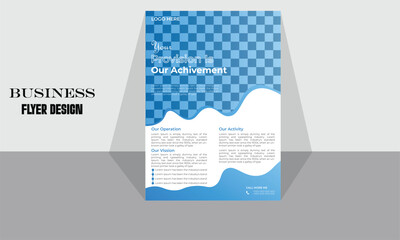 blue business flyer design template 