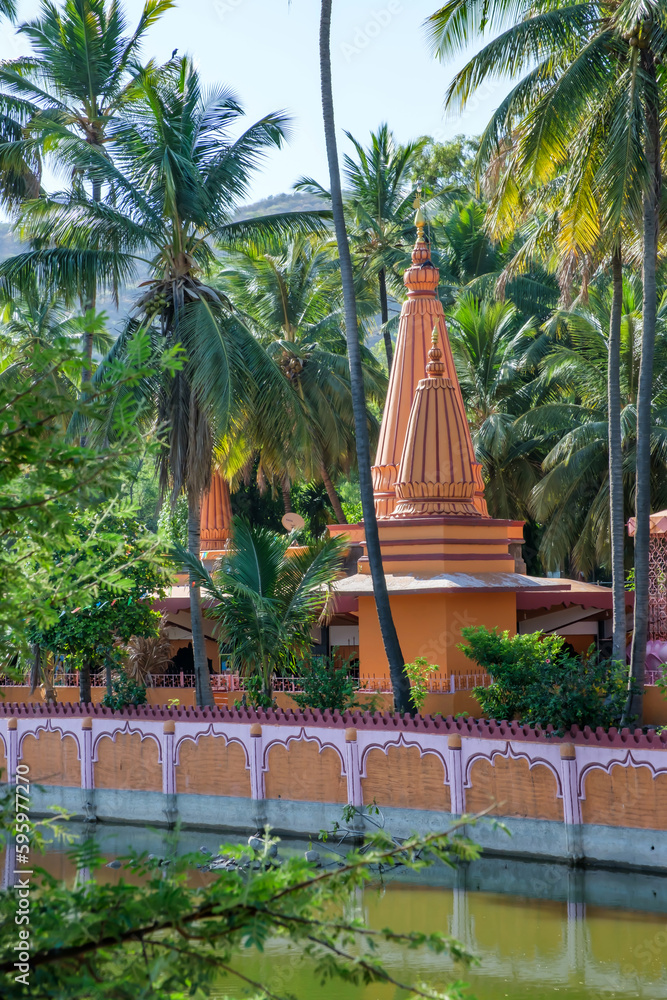 Scenic ancient Hindu Temple at Ramdara near Pune India. The Temple was ...