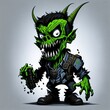 Cartoon Zombie Character - Generative AI, üretken, yapay zeka