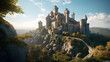 © chris3d - Majestic castle perched on a rocky outcrop - Generative AI, AI generated