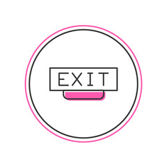 Sticker - Filled outline Fire exit icon isolated on white background. Fire emergency icon. Vector