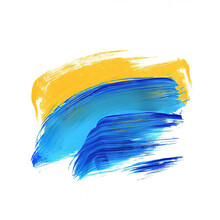 Blue And Yellow Brush Stroke And Texture. Grunge Vector Abstract Hand - Painted Element. Underline And Border Design With Generative AI.