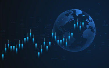 Wall Mural - Stock market and exchange. Bullish point, Trend of graph.Graph chart of stock market investment world trading. Stock market data. Vector illustration