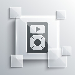 Sticker - Grey Music player icon isolated on grey background. Portable music device. Square glass panels. Vector