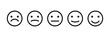 Emotions, rate your experience, feedback concept vector icons in line style design for website, app, UI, isolated on white background. Editable stroke. Vector illustration.