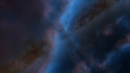 nebula gas cloud in deep outer space, science fiction illustration, colorful space background with stars 3d render
