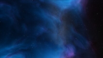Wall Mural - cosmic background with a blue purple nebula and stars