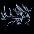 The Vector logo elk for T-shirt design or outwear. Hunting style background