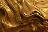 Fototapeta  - Stopione złoto, tekstura, gładka, fala - Molten gold, texture, smooth, wave - AI Generated