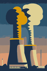 Nuclear Power Plant vector image.