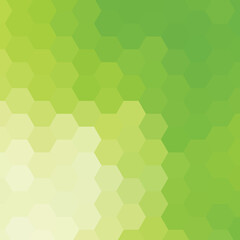 Vector background with green hexagons. Can be used in cover design, book design, website background. Vector illustration