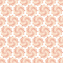 Peach Spiral Dot Seamless Vector Repeat Pattern
