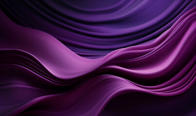 illustrazione tridimensionale di onda di seta con colori brillanti , gradiente con tessuto di seta color viola, creato con intelligenza artificiale