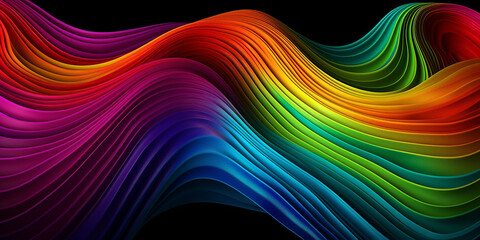 sfondo astratto materico con onde sinuose di seta 3d, sfumature arcobaleno ,creato con ai