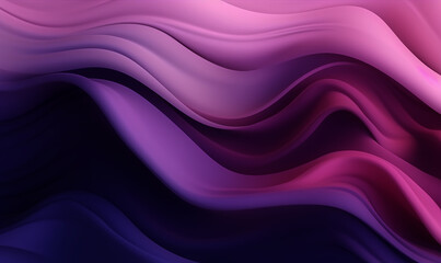 illustrazione tridimensionale di onda di seta con colori brillanti , gradiente con tessuto di seta color viola, creato con intelligenza artificiale
