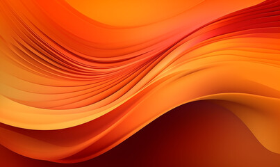illustrazione tridimensionale di onda di seta con colori brillanti , gradiente con tessuto di seta color arancio, creato con intelligenza artificiale