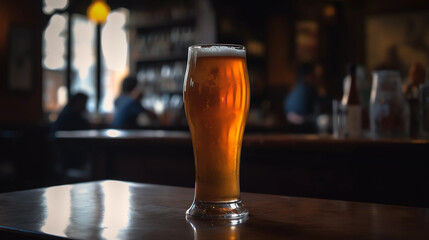 Canvas Print - glass of beer on the table