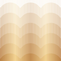 Wall Mural - Halftone line pattern. Gold abstract degraded tile isolated on white background. Fading golden geometric tileable. Gradient fadew tessellation. Modern faded trellis. Fades prints. Vector illustration