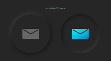 Wall Mural - a set of round buttons with gray and blue message symbols. user interface elements for mobile device