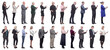 © ASDF - group of people profile holding phone in hand isolated