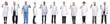 © ASDF - full length group of doctors showing badge isolated