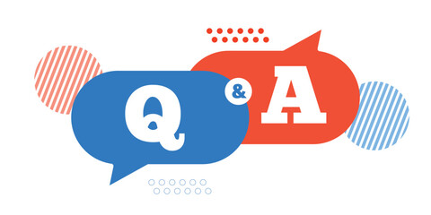 question and answer line icon designed as faq outline symbol with q and a letter in thin black line,
