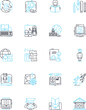 © Nina - Intelligent academy linear icons set. Education, Learning, Intelligence, Academy, Training, Knowledge, Excellence line vector and concept signs. Innovation,Creativity,Empowerment outline illustrations