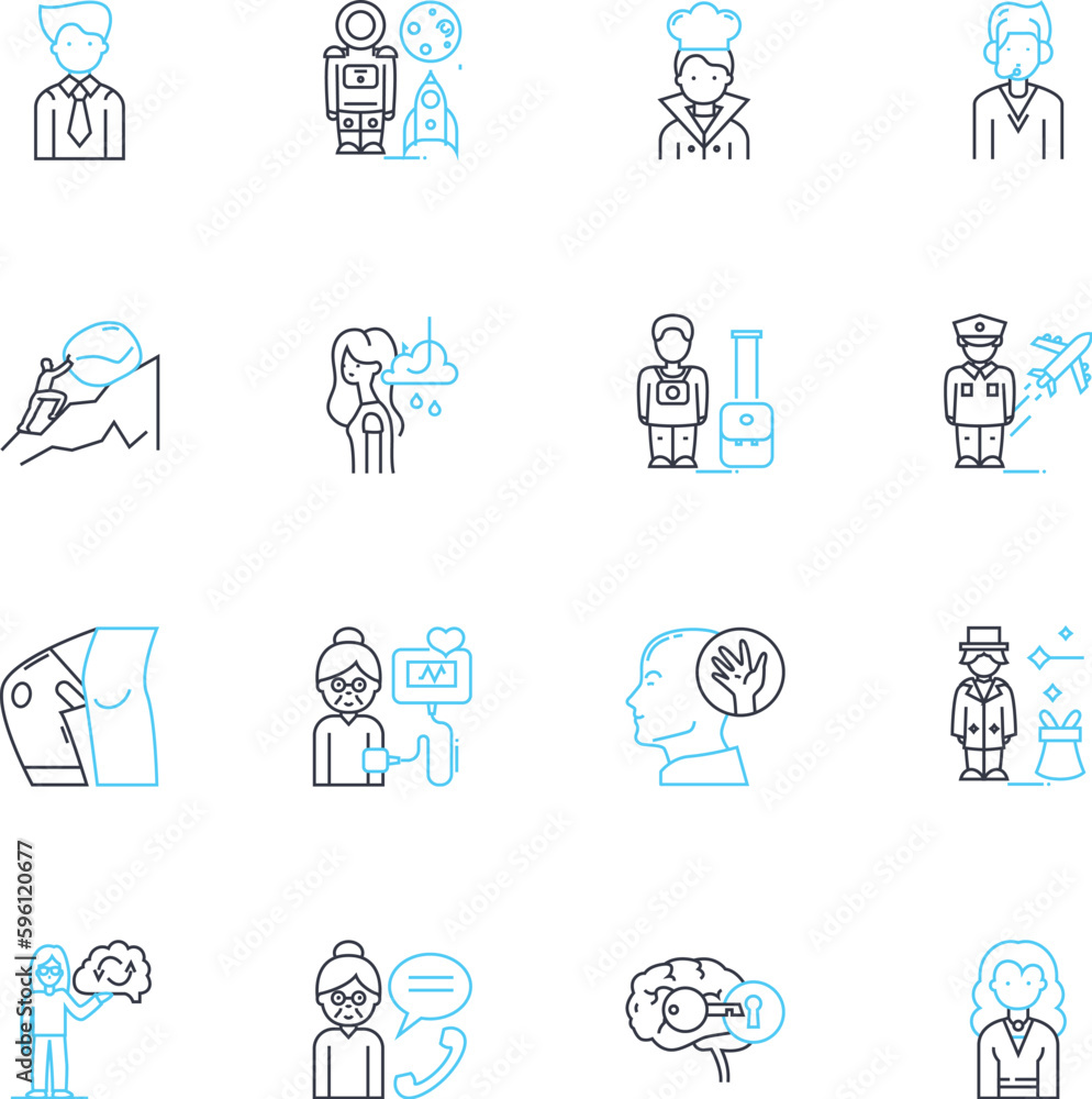 Homogenity Icon Homogenization linear icons set. Uniformity, Consistency ...