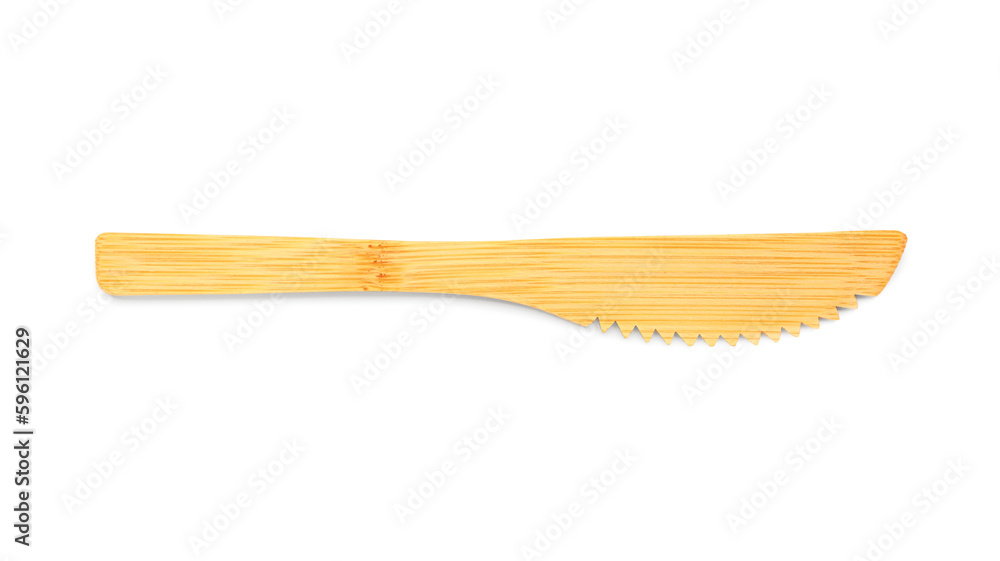 Wooden knife isolated on white background
