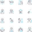 © Nina - Cybersecurity solution linear icons set. Firewall, Encryption, Antivirus, Phishing, Malware, Vulnerability, Intrusion line vector and concept signs. Authentication,Cyberattack,Defense outline