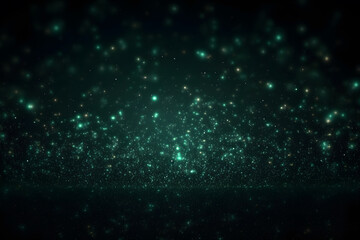 Wall Mural - Green emerald background with shining elements. Neural network AI generated art