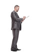business man with clipboard. isolated on a white background.