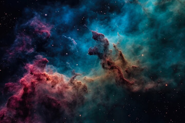 Wall Mural - Stellar Depths: Distant Nebula and Stars in a Deep Universe Illustration