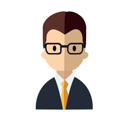 Poster - Successful businessman avatar symbol in flat design