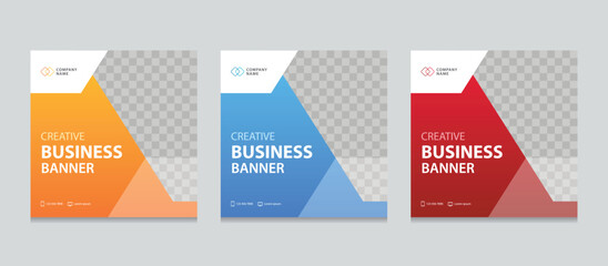 Set of Editable square business web banner design template. background gradients color. Suitable for social media post, instagram story and web ads. Vector illustration with Space to add pictures.
bus