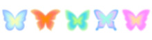 Y2k Gradient Butterfly. Aura Stickers. Holographic Blurred Figures. Groovy Aesthetic Neon Set. Vector Vintage Set