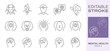 © lovemask - Mental health icons, such as charity, anxiety, therapy, panic attack and more. Editable stroke.