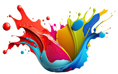 Wall Mural - colorful paint splash. rainbow colors. isolated design element on the transparent background. genera